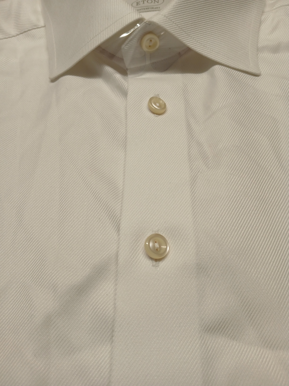 Eton Cream-White Twill Dress Shirt
